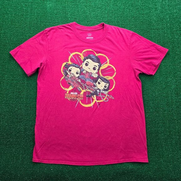 Marvels Tshirt Mens Large Red Shang-Chi Funko Pop Ten Rings Tee Avengers - Picture 1 of 6